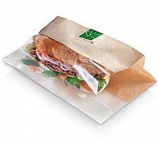 Foto Bolsa Kraft para Sandwich con Ventana Pla