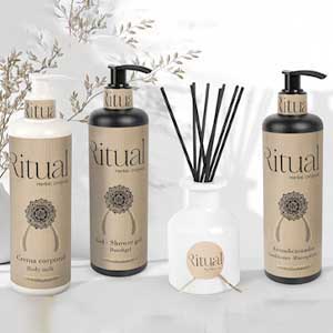 Ilustración con Amenities Colección Ritual Herbal