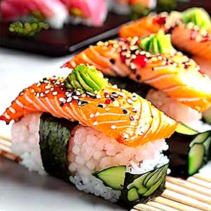 Ilustración con Vitrinas para Sushi
