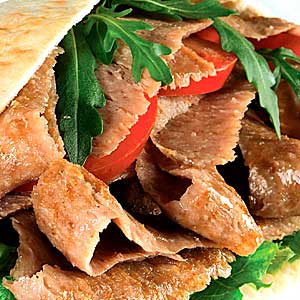 Ilustración con Döner Kebab Gyros