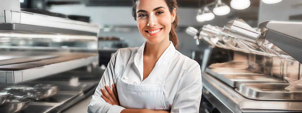 Cocinera sonriendo