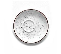Foto Porvasal Dots Blanco Plato Moka - Ø 12 cm