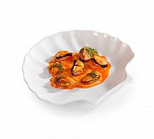 Fuente para servir en forma de concha