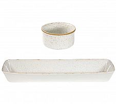 Foto Vajilla Porcelana Stonecast Blanco Cebada