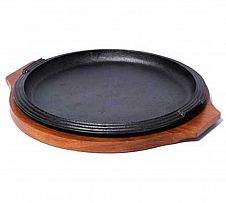 Foto Comas Plato Hierro Fundido + Base de Madera de Acacia