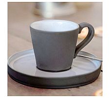 Foto Lagoa Ecogres Blanco Taza y Platillo