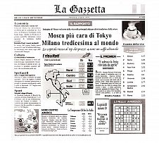 Foto Papel Antigrasa de Aperitivo Periódico La Gazzetta