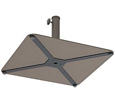 Foto Base Parasol Cuadrada Hierro Loop 50 con Cruceta y Tacos