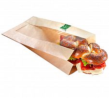 Foto Bolsa Kraft para Sandwich con Ventana Pla Alargada