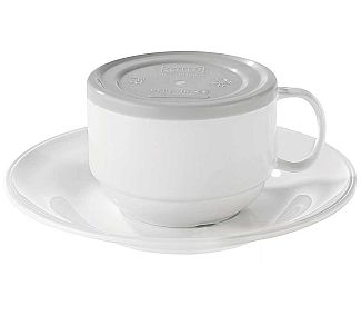 Foto AMC Taza y Platillo Blanco Algodón