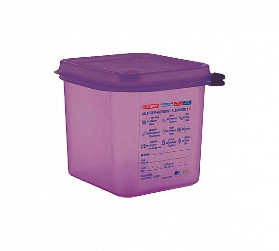 Araven Contenedor Hermético Antialérgenos GN 1/6 Medidas 17,6 x 16,2 cm - Almacenaje