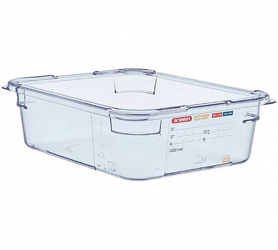 Araven Contenedor Hermético sin BPA GN 1/2 Medidas 32,5 x 26,5 cm - Almacenaje
