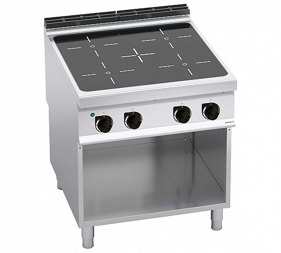 Bertos Máxima 900 Vitro 4 Fuegos + Estante Eléctrica - Fondo 90 cm - 4 Zonas de Cocción