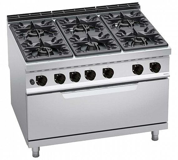 Bertos Máxima 900 Cocina 6 Fuegos + Horno Maxi Gas - Fondo 90 cm - 6 Fogones