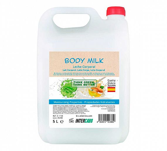 Intercabo Garrafa Body Milk Aloe Vera y Leche de Almendras Contenido 5 litros