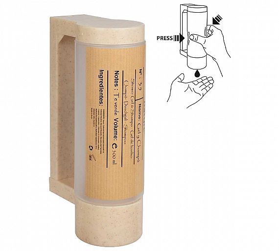 Bio Amenities Soporte Botella Vacía Gel & Champú Capacidad 400 ml