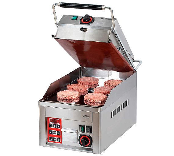 Casselin Parrilla de Contacto Eléctrica Clam Placa Lisa - Ancho 33 cm - Potencia 6 kW