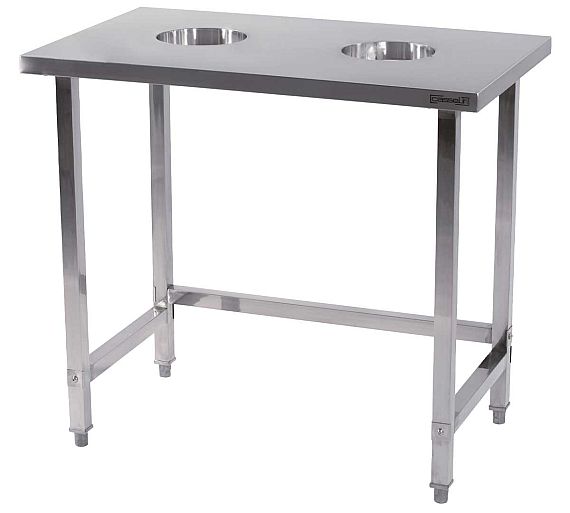 Casselin Soporte para Portabolsas Móvil Acero Inoxidable - 2 Porta Bolsas