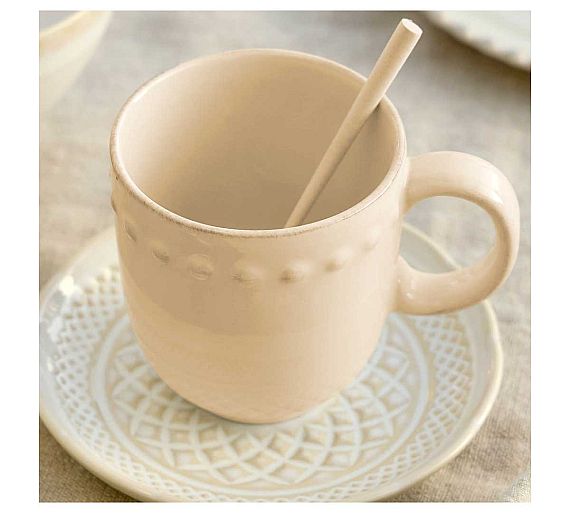 Costa Nova Pearl Crema Taza Mug Cerámica Gres - Capacidad 370 ml