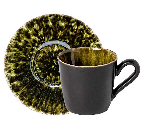 Costa Nova Riviera Forest Taza y Platillo Cerámica Gres - Capacidad 80 ml