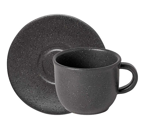 Costa Nova Roda Ardosia Taza y Platillo Cerámica Gres - Capacidad 195 ml