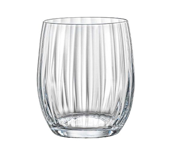 Crystalex Vaso Bajo Waterfall Óptico 30 cl Cristal de Bohemia - Capacidad 300 ml