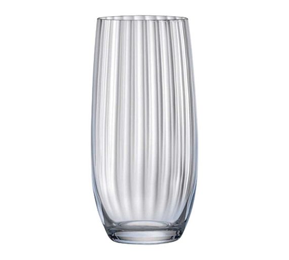 Crystalex Vaso Medio Waterfall Óptico 35 cl Cristal de Bohemia - Capacidad 350 ml