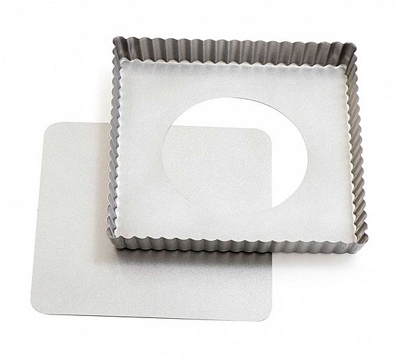 Decora Molde Tarta Fondo Desmontable Cuadrado Tamaño 21 x 21 cm - Acero