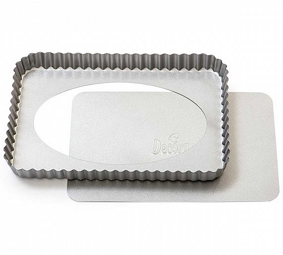 Decora Molde Tarta Fondo Desmontable Rectangular Tamaño 32 x 22 cm - Acero