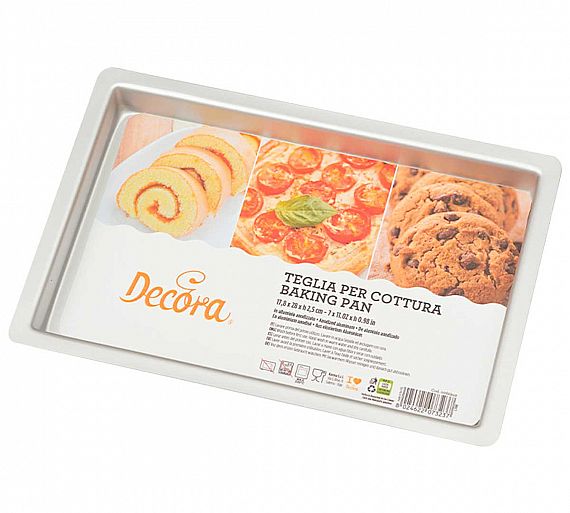 Decora Línea Teglie Antiadherente Molde Rectangular Longitud 28 a 40 cm - Aluminio