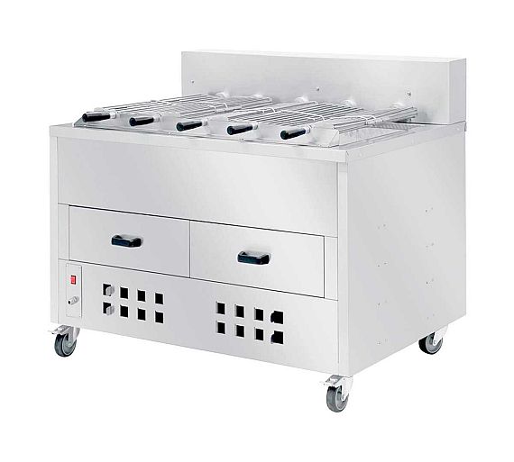 Eutron Asador Pollos 5 Espadas Horizontal De Brasa - Fondo 93 cm