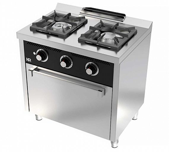 Fainca HR S600 Cocina 2 Fuegos + Horno Gas - Fondo 60 cm - 2 Placas