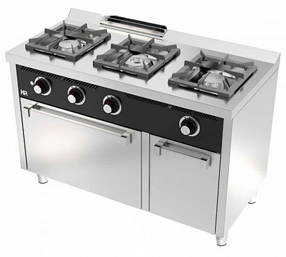 Fainca HR S600 Cocina 3 Fuegos + Horno Gas - Fondo 60 cm - 3 Fogones