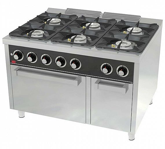 Fainca HR S900 Cocina Horno C6F900H Gas - Fondo 90 cm - 6 Fogones