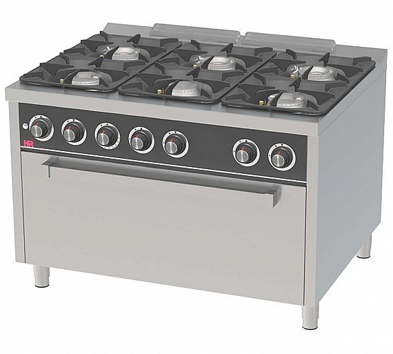 Fainca HR S900 Cocina Horno Maxi Gas - Fondo 90 cm - 6 Fogones