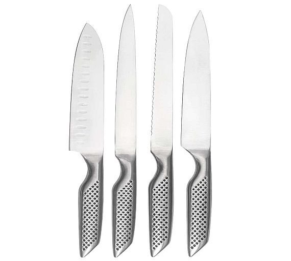Fricosmos Cuchillo Serie GripMaster Mango Acero Inox Antideslizante - Serie de 4 Piezas 