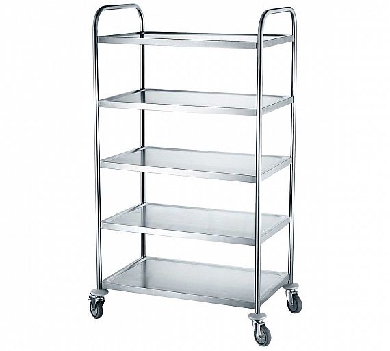 Hendi Carro de Servicio 5 Estantes Acero Inoxidable - 5 Estantes