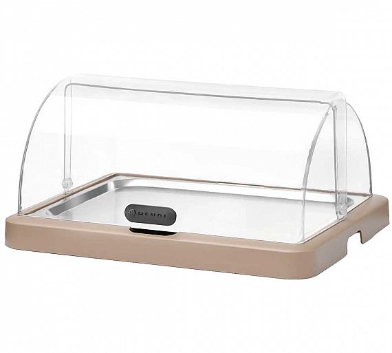 Hendi Expositor con Placa Refrigerante y Tapa Enrollable Uniq Ancho 46 cm - Alto 22 cm