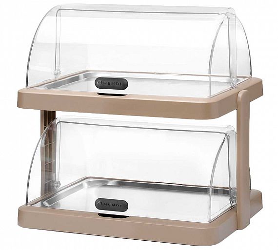 Hendi Expositor con Placa Refrigerante y Tapa Enrollable Uniq Duo Ancho 48 cm - Alto 48 cm