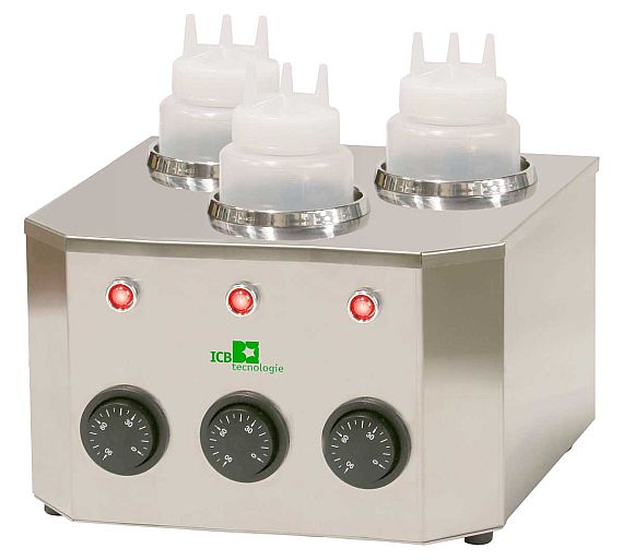 ICB Templadora de Topping y Aderezos 3 Capacidad Botellas 3x1 litro