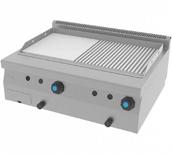 Jemi Serie 600 Plancha Fry Top Acero Mixta SFRTE60 Gas - Fondo 60 cm - Potencia 16 kW