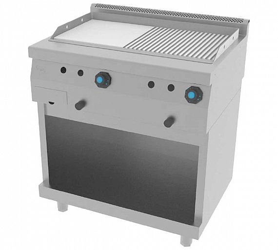 Jemi Serie 600 Plancha Fry Top Gas Acero Mixta FRT62 Gas - Fondo 60 cm - Potencia 16 kW