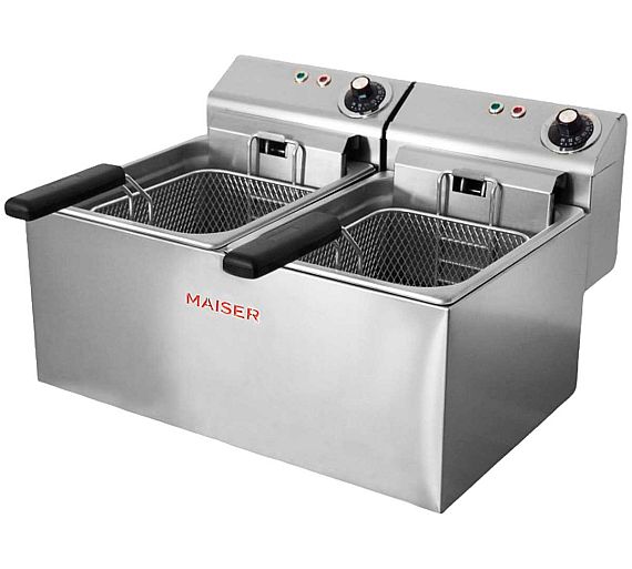 Maiser Freidora Eléctrica F10/8C X2 Eléctrica - Fondo 42,8 cm - 2 Cuba 8 litros