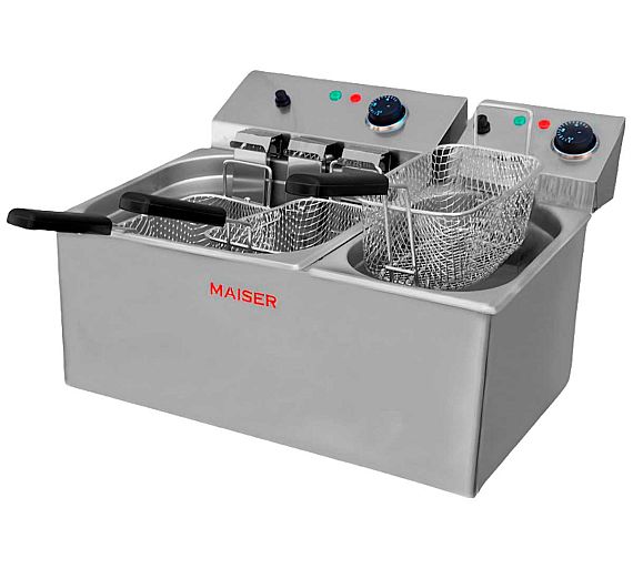 Maiser Freidora Eléctrica F12/103+6/4 Eléctrica - Fondo 42,3 cm - 2 Cubas 10 y 4 litros