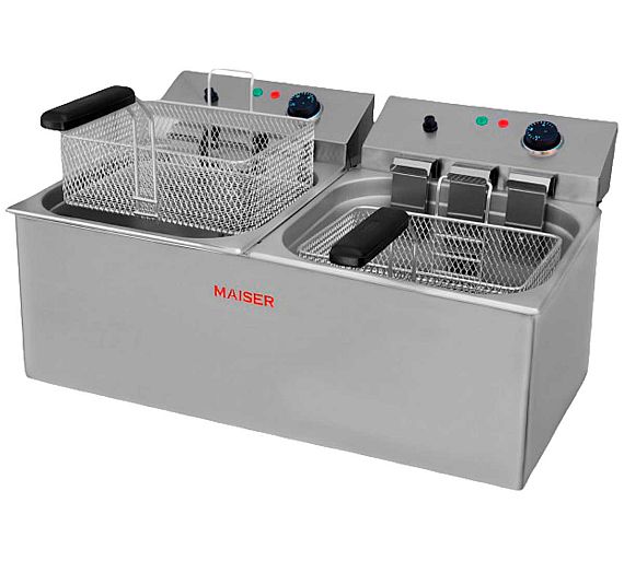 Maiser Freidora Eléctrica F12/106X2 Eléctrica - Fondo 42,3 cm - 2 Cuba 10 litros