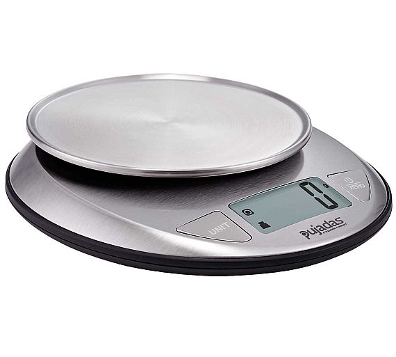 Pujadas Balanza Electrónica Redonda Sobremesa Sólo Peso - Capacidad Pesaje 5 kg