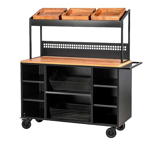 Pujadas Carro Buffet con Módulo Superior Medidas 124 x 50 x 150 cm