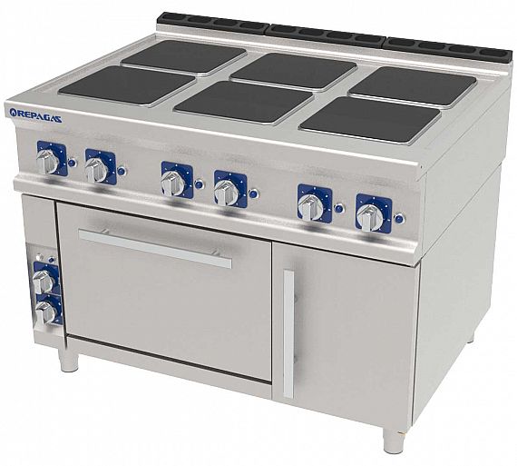 Repagas S900 Pro Line Cocina + Horno CE-961 Eléctrica - Fondo 90 cm - 6 Placas