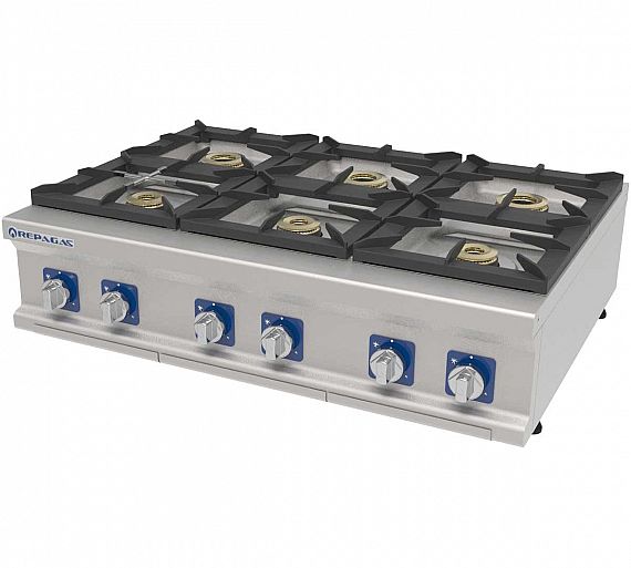 Repagas S900 Power Line Cocina CG-960/M Gas - Fondo 90 cm - 6 Fogones