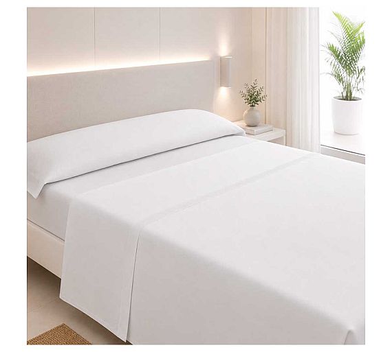 Sabanalia Set Textil Apartamentos Turísticos Satén 400 Hilos 100% Algodón Incluye: Bajera, Encimera, Funda Almohada y Nórdica